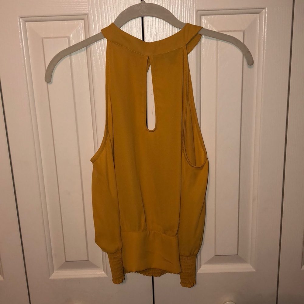 Mustard Yellow Open Back Blouse